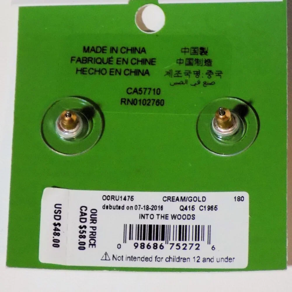 New Kate Spade Into The Woods Mother of Pearl Owl Stud Earrings - Picture 2 of 3
